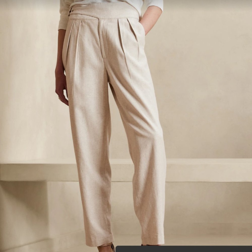 Banana Republic | NWT HERRINGBONE LINEN-COTTON SEAFARER PANT